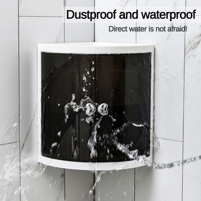 Bathroom shelf Plastic Triangle Storage Rack Wall-absorbing Cosmetic Storage Box Free Punching Kitchen Bathroom Accessories