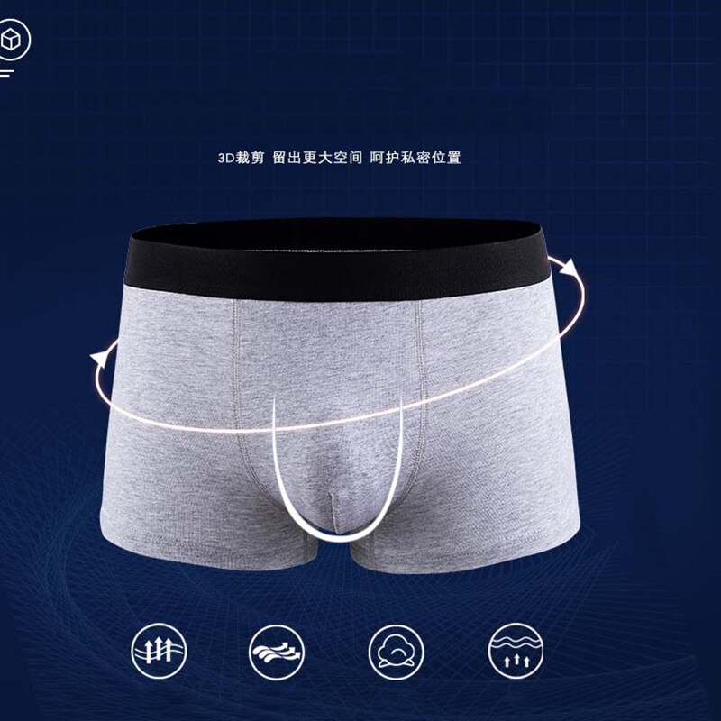 4PCS Male Panties Cotton Mens Underwear Boxers Breathable Sexy Man Boxer Solid Underpants Comfortable Men Shorts