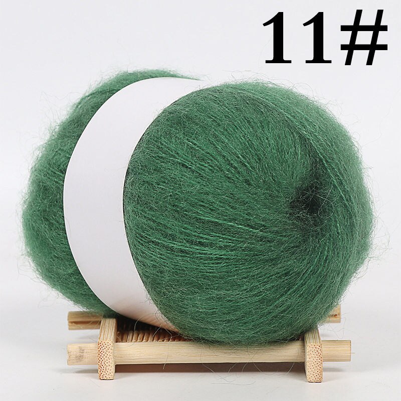25G Praktische Mohair Garen Zachte Fijne Wol Haak Garen Voor Breien Sjaal Kleding Hoed Delicate Glad Wol Garen: 11