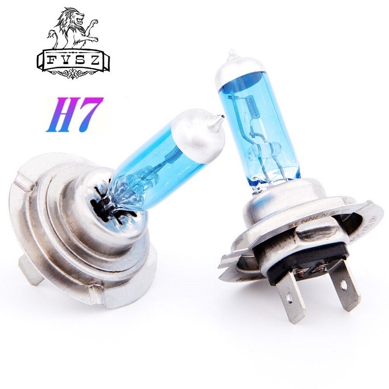 2Pcs H7 12V 55W 12972C1 Cars Halogen Headlamp Bulb Px26d 5600K 1600lm Quartz Glass Super Dipped Headlight White Lights (DC12V)
