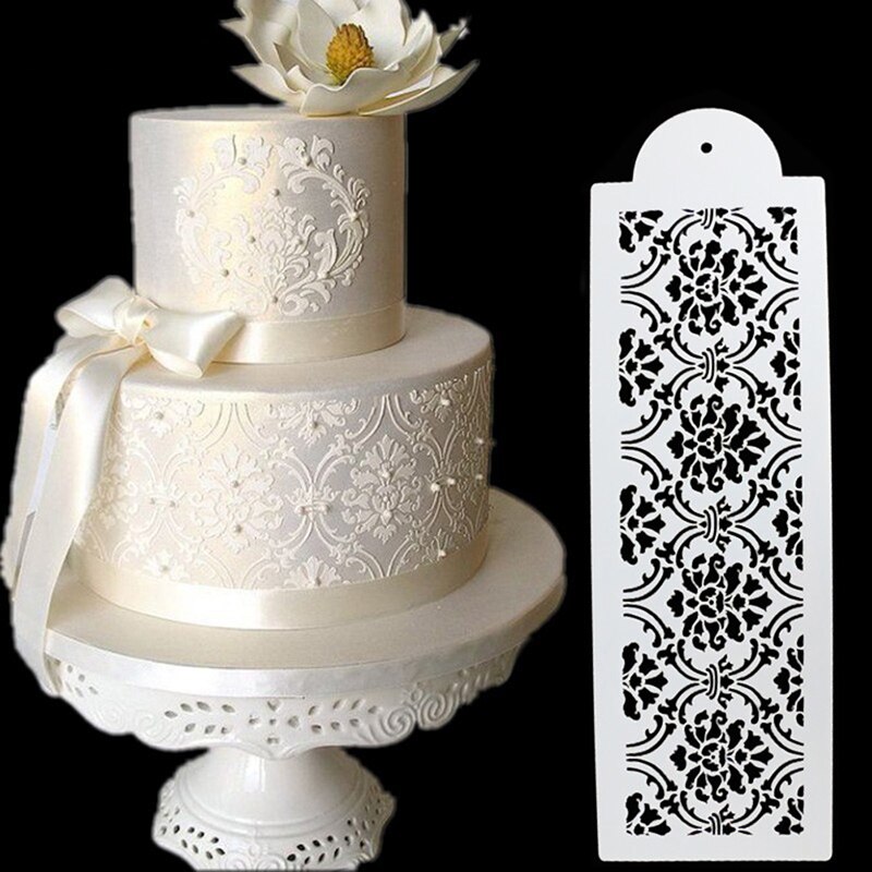 Wedding Cake Stencil Plastic Cookie Cake Stencil Fondant Cake Tool Bruiloft Bloem Cookie Stencil Voor Cake Decoratie 1Pcs