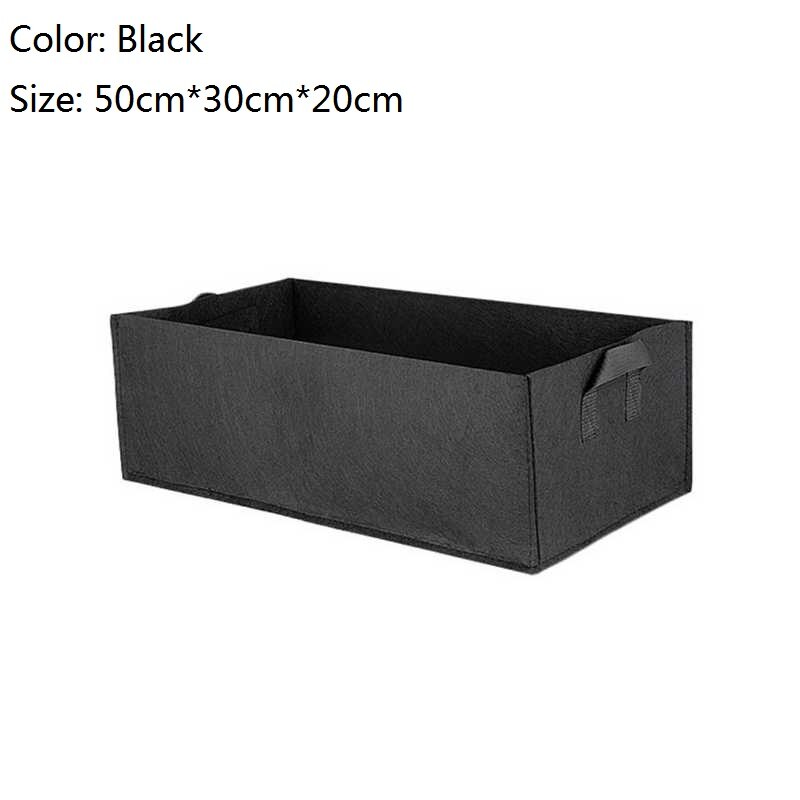 Grow Bags Non-Woven Fabric Raised Garden Bed Rectangle Planting Container Grow Bags Fabric Planter Pot For Plants Nursery Pot: Black M