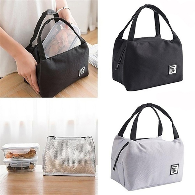 Portable Lunch Bag Tote Insulated Box Canvas Thermal Cold Warm Food Container School Picnic Men Women Kids Bento Storage Pouch