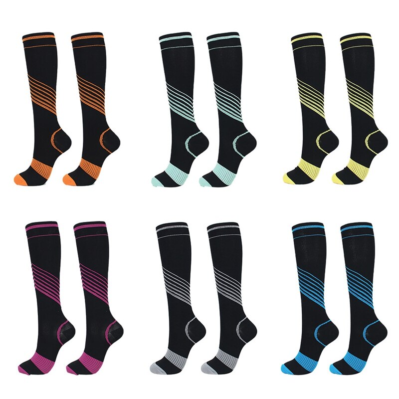 Practical Outdoor Basketball Soccer Running Cycling Sports Socks Durable Elastic Polyester Nylon Compression Socks Printed Socks