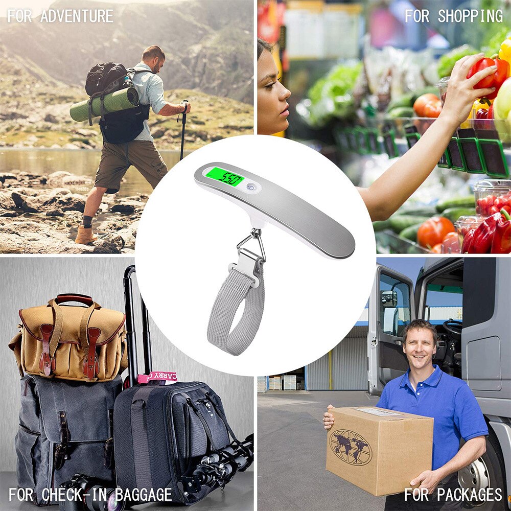 Nueva báscula Digital para equipaje de 50kg x 10g báscula electrónica portátil Balanza De peso maleta de viaje gancho colgante de acero escala A1