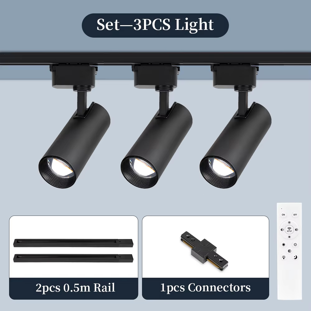Plafoniera a binario a LED dimmerabile 110V 220V 3 colori Faretto con telecomando Lampada a LED lineare Apparecchio di illuminazione da cucina: Rosso scuro