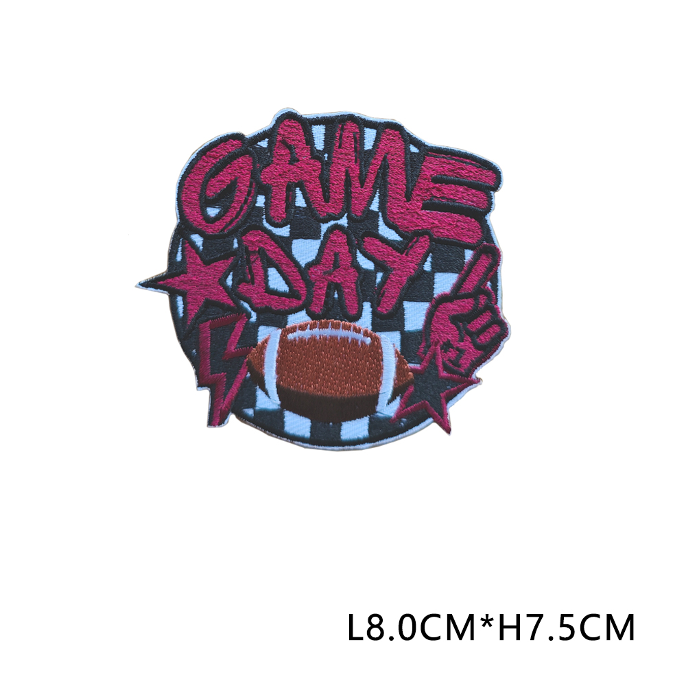 Spieltag Emblem Kleidung Zubehör Abzeichen Aufkleber gestickte Stickerei Aufkleber Aufbügeln Flecken: Weiß