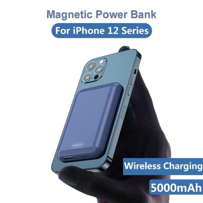 Caseier Magnetische Draadloze Oplader 5000Mah Mini Power Bank Voor Iphone 12 Pro Max Magnetische Externe Batterij Draagbare Powerbank