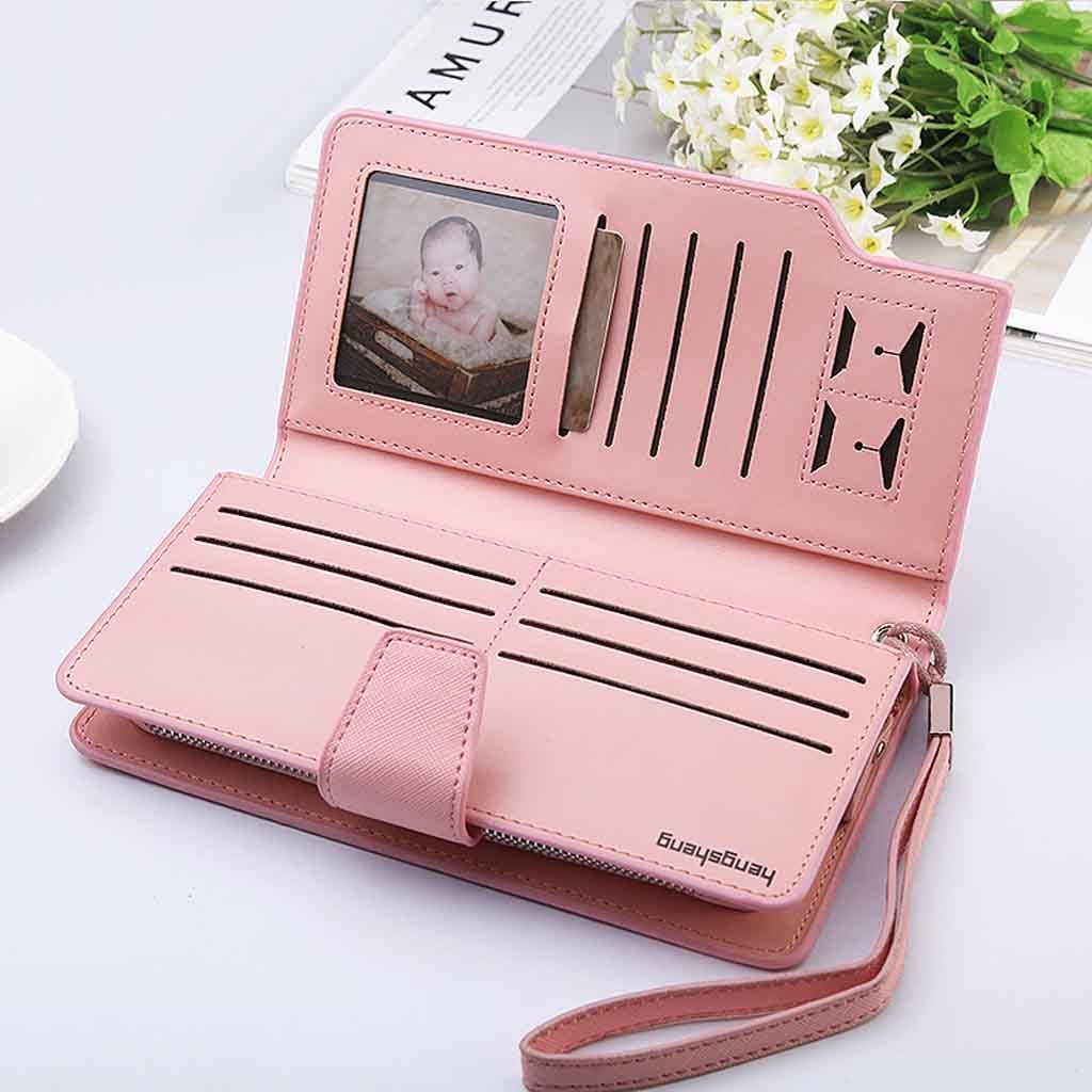 Women's Wallet Folds Casual Pure Color Large-capacity Clutch Soft Multi Wallet For Credit Cards Women #G2