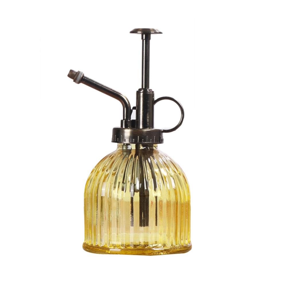Botella de riego de jardinería, regadera de vidrio Retro, hervidor de agua, herramientas de jardinería, regadera de ducha de vidrio: Yellow