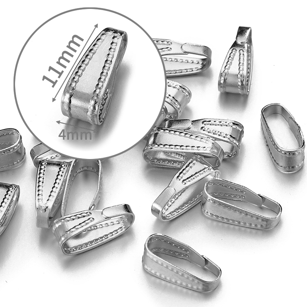 50 Uds. Cierre de hebilla de acero inoxidable para colgantes, conectores de dijes, Clip, cierre de fianza, collar, accesorios para hacer joyería DIY: Gris claro