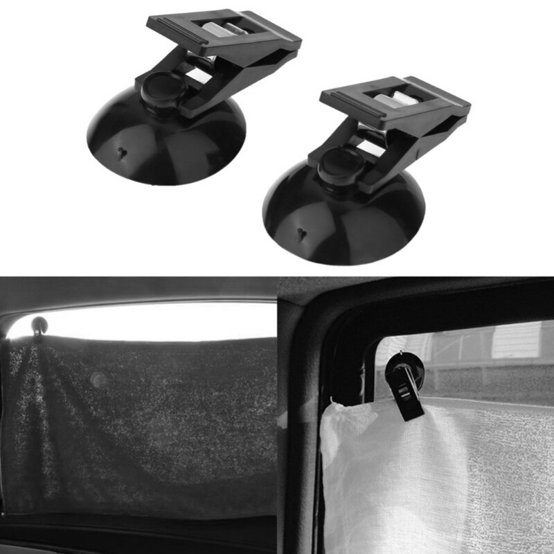 1 Pair Universal Car Windshield Parking Card Ticket Holder Clip Organizer w/Suction
