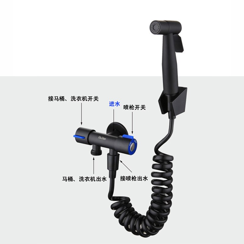 Bidet Kraan Messing Douche Tap Wasmachine Wc Spuit Hygiënische Douche Wandbidet Bidet Kranen Wastafel Drie Tap Tas