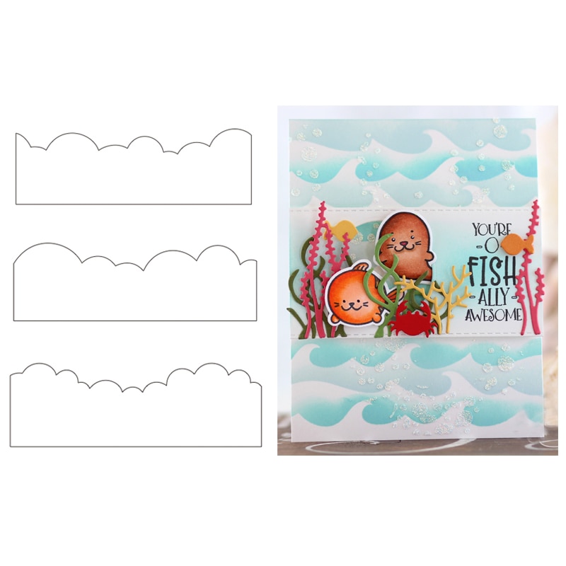 3 teile/satz Wolken Wellen Schablone für DIY Scrapbooking Präge Papier Karte, Der Dekorative Handwerk Kunststoff Zeichnung Blätter Vorlage