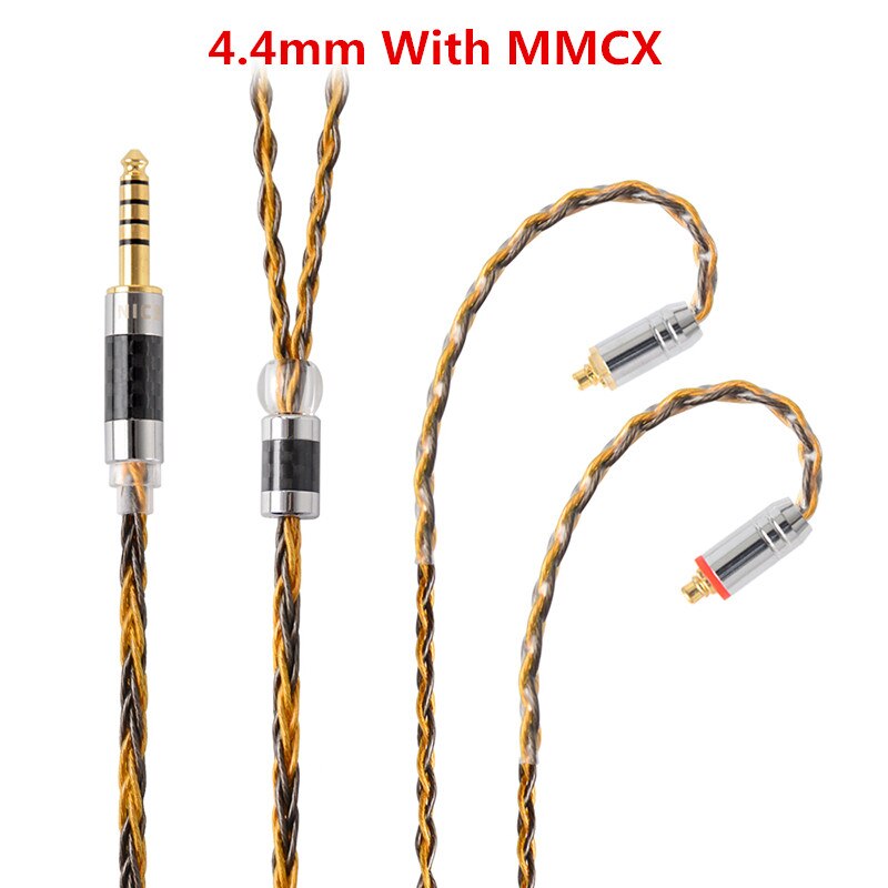 Nicehck  c8-1 8 core verzilverde 2.5/3.5/4.4mm gebalanceerde kabel  to 0.75 0.78 2 pin/mmcx connector hifi upgrade kabel voor  db3 tfz: 4.4 met mmcx