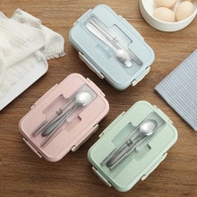 1000Ml Eco Bento Box Student Kantoor Outdoor Reizen Volwassen Kinderen Lunchbox Magnetron Verwarmd Voedsel Container Maaltijd Prep