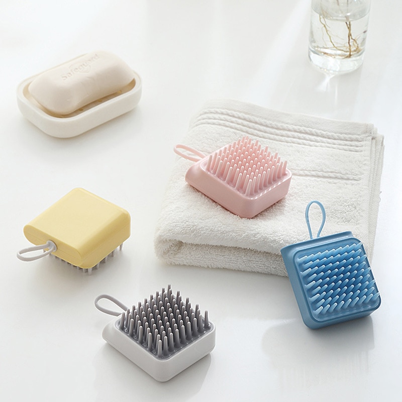 Comb Hair Massage Brush Shampoo Hair Washing Comb Bath Shower Hair Clean Brush Head Body Scalp Slimming Silicone Spa Bath Comb