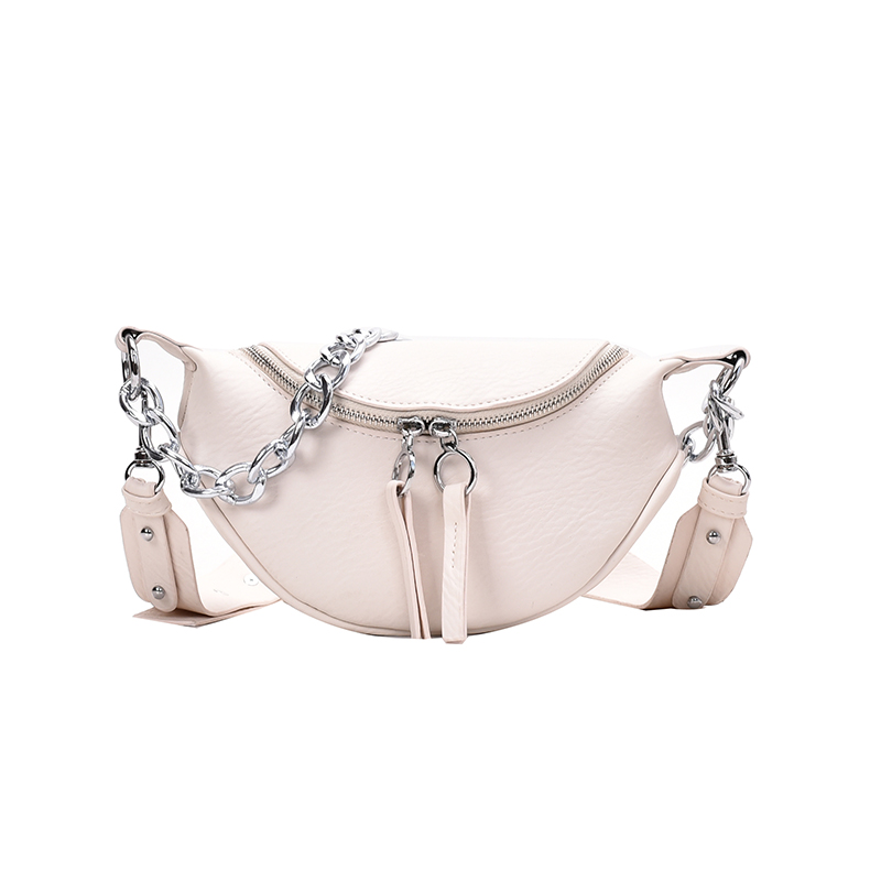 Jin Mantang Silber Kette PU Leder Crossbody-tasche Für Frauen Weiß Schulter Bote Handtasche Kleine Brust Tasche Reise