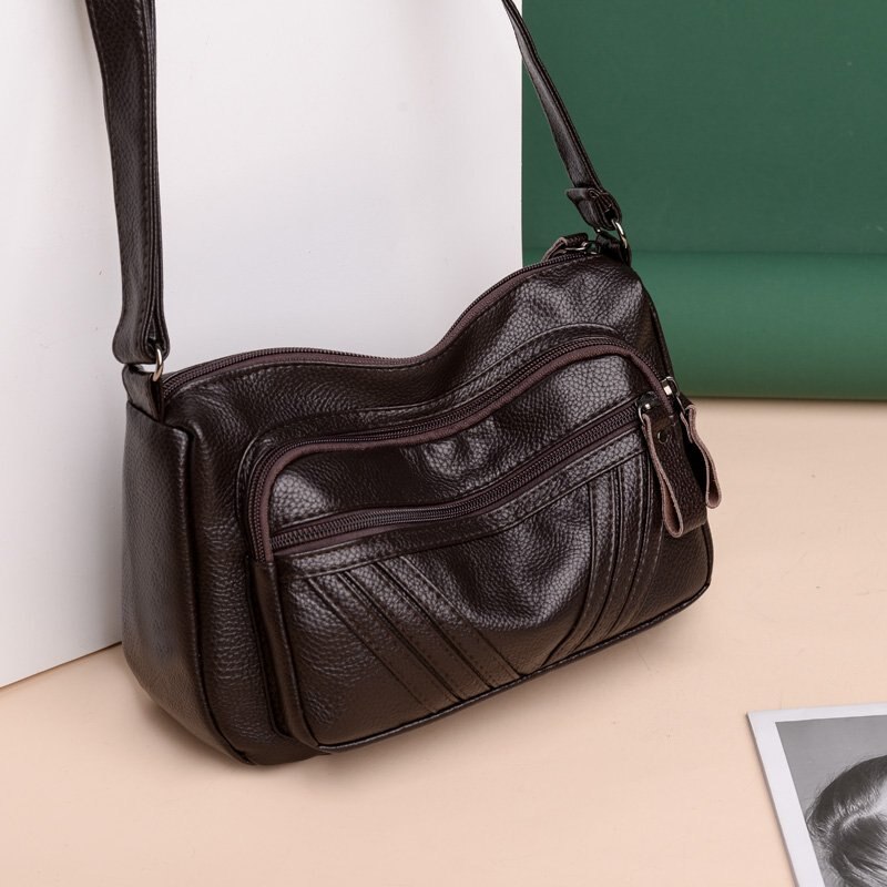 Vintage Schoudertassen Voor Vrouwen Trend Effen Colorpu Leer Vrouwelijke Leisure Crossbody Tas