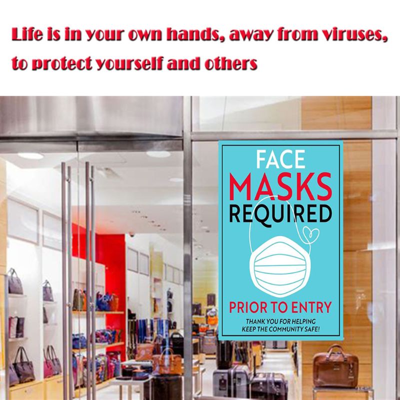 Face Mask Required Sign. Face Covering Required for Entry Sign Helps Keep Your Business Safe. Easy to Install and Works