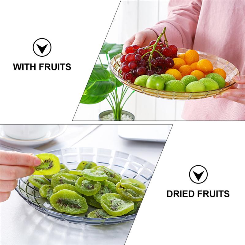 4Pcs Multifunction European Style Fruit Plates Plastic Candy Snack Trays (Large)