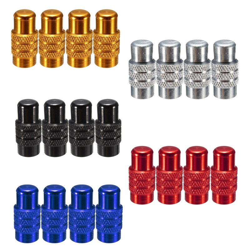 4x aluminium fietswielband presta ventieldop frans geanodiseerd stofkapje-zilver: Default Title