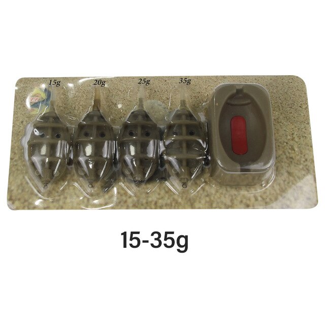 Carp Fishing Inline Method Feeder 15/20/25/35g 30/40/50/60g Fishing Bait Accessories High Capacity lead sinker Bait: 15g 20g 25g 35g