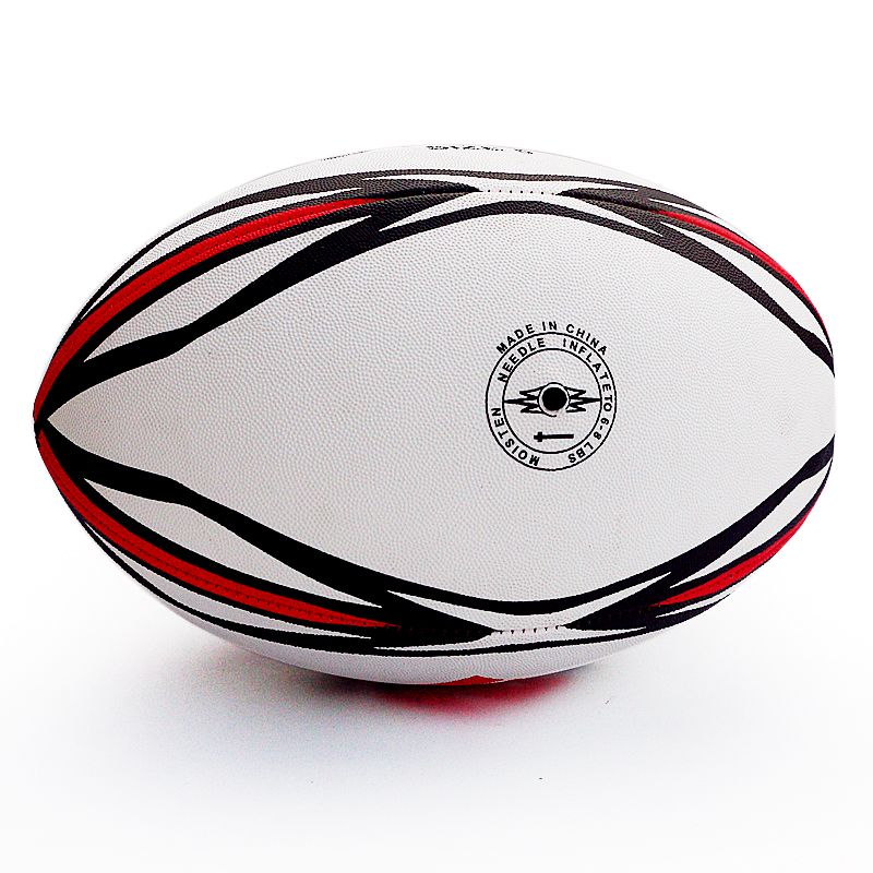 Størrelse 5 rugby til spiltræningsgranulat slidbestandigt skridsikker engelsk rugby hvid standardbold til kamp