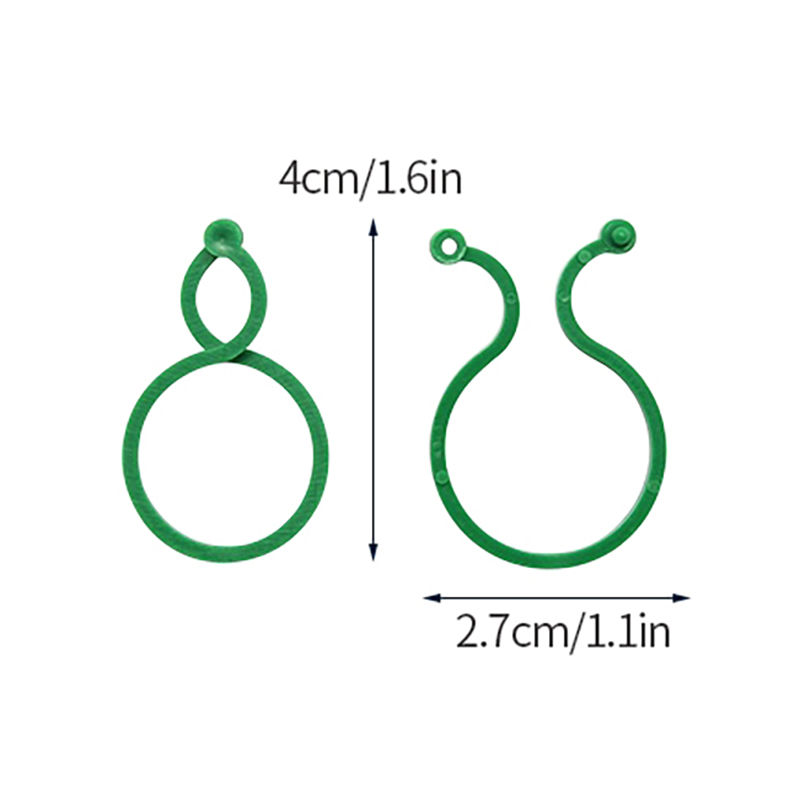 Plastic Garden Vine Strapping Clips, Tie Plant Bundled, Suporte do anel de fivela, Plantas de tomate, Ferramenta de suporte, 50 pcs, 100pcs: Bege
