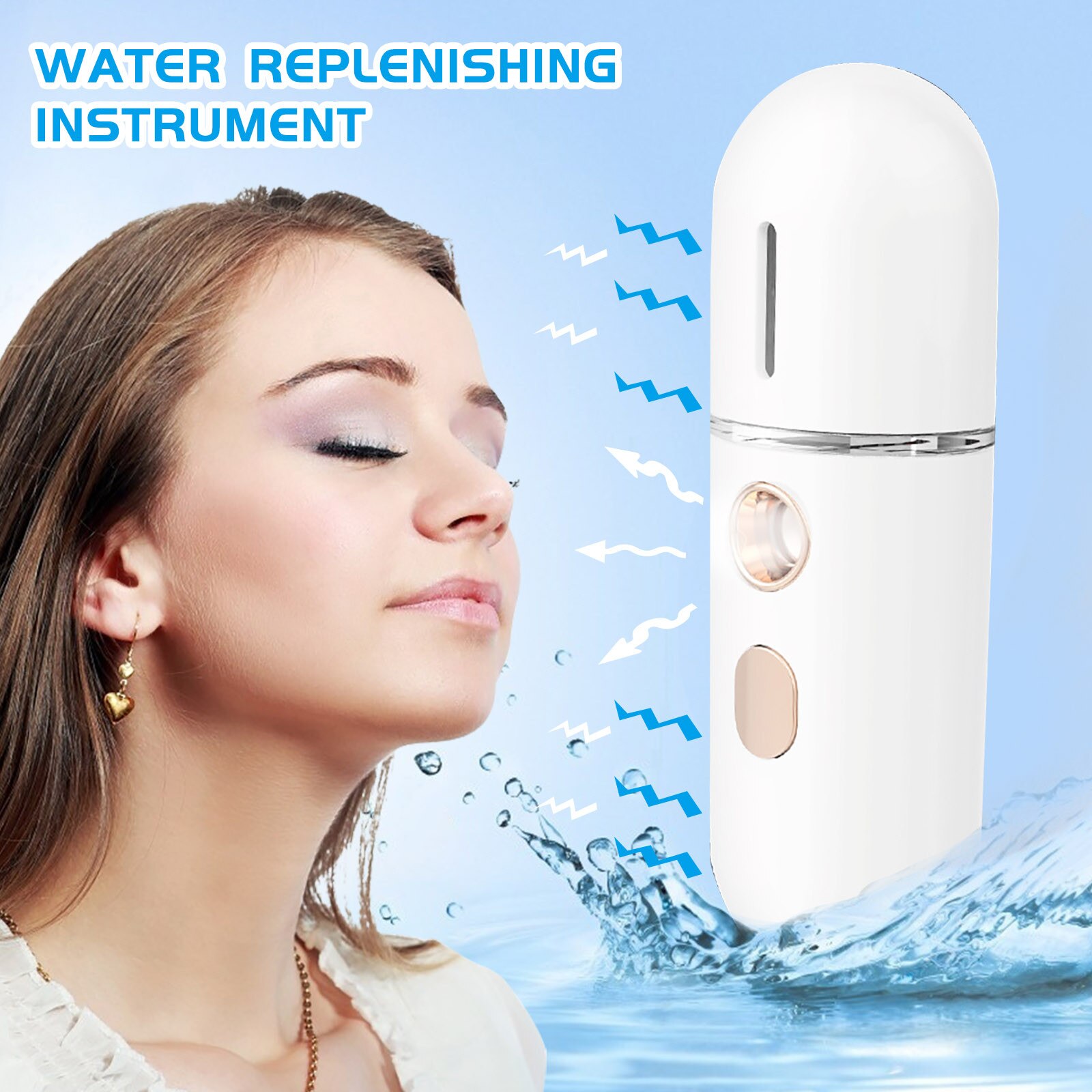 Mini Portable Humidifier Nano Mister Facial Steamer Device Beauty Spray Hydrating Apparatus Cold Spray Apparatus Rechargeable