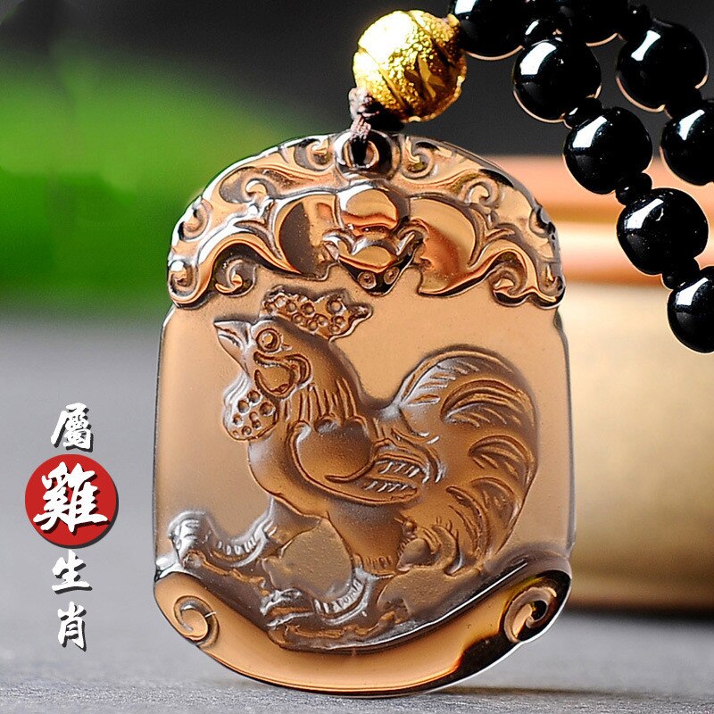 Natural Ice Obsidian 12 Chinese Zodiac Snake Pendant Boutique Jewelry Men's and Women's Necklace: 10