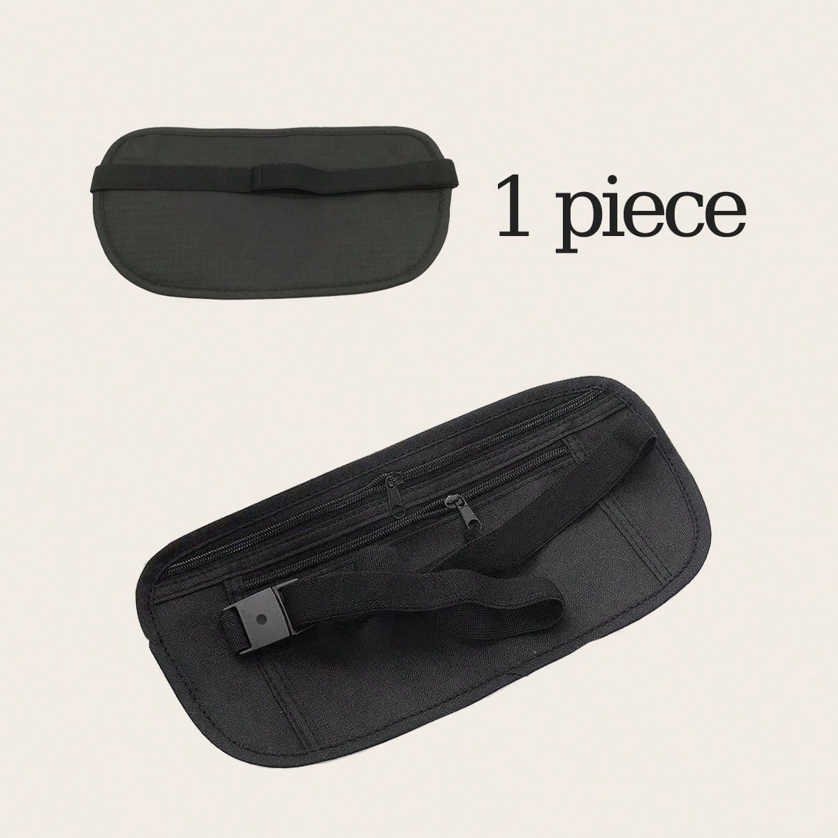 Unsichtbare Reise-Hüfttaschen, Beutel für Reisepass, Geldgürteltasche, versteckte Sicherheits-Geldbörse, Herren-Reisetasche, Brusttasche, Geld-Hüfttasche: Black