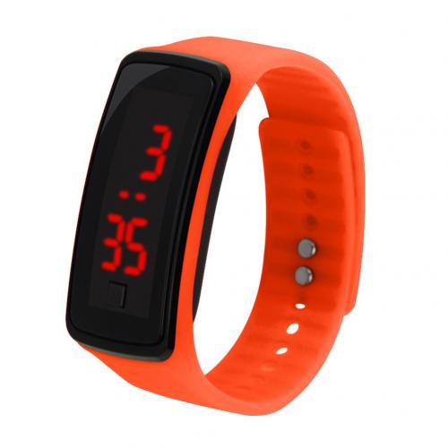 Kids Digital Watch Kids Sport Silicone Adjustable Band LED Screen Electronic Digital Wrist Watch Bracelet Clock montre enfant: Orange