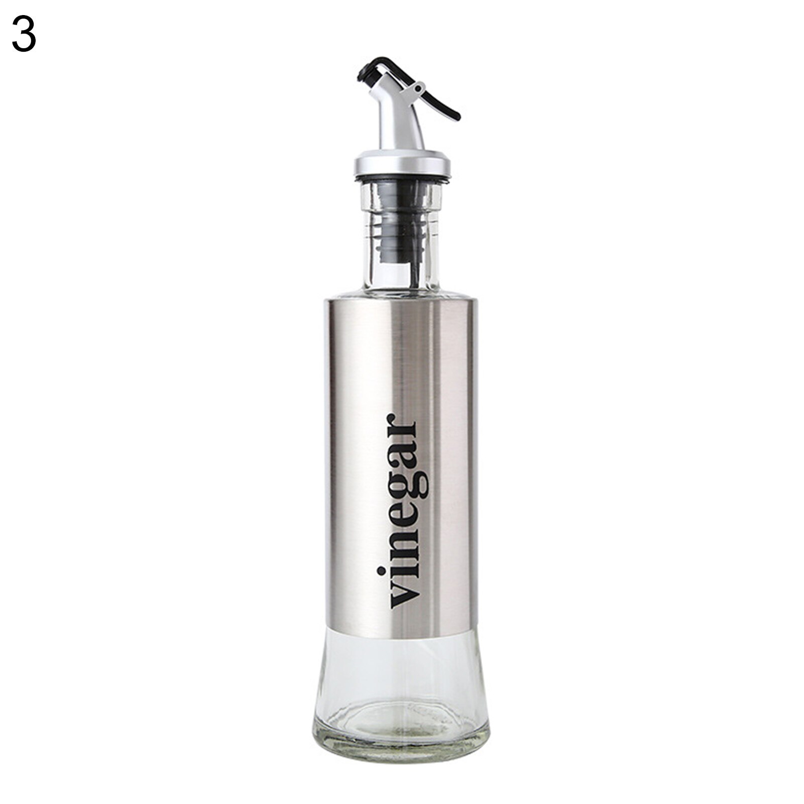 Aço inoxidável cozinha sal azeite vinagre molho tempero garrafa de armazenamento garrafa de armazenamento molho de vinagre de óleo tempero garrafa de armazenamento: 3