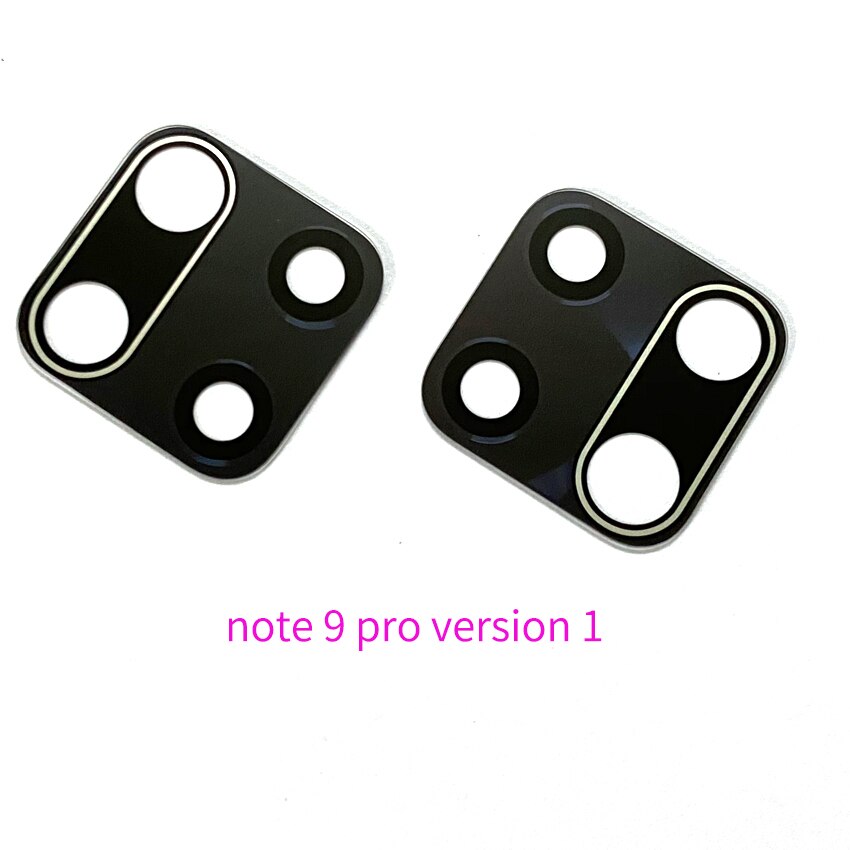 2Pcs Voor Xiaomi Redmi Note 9 Note9 Pro Max 9S Global Versie Achter Back Camera Glas Lens Cover met Sticker: Note 9 pro version 1