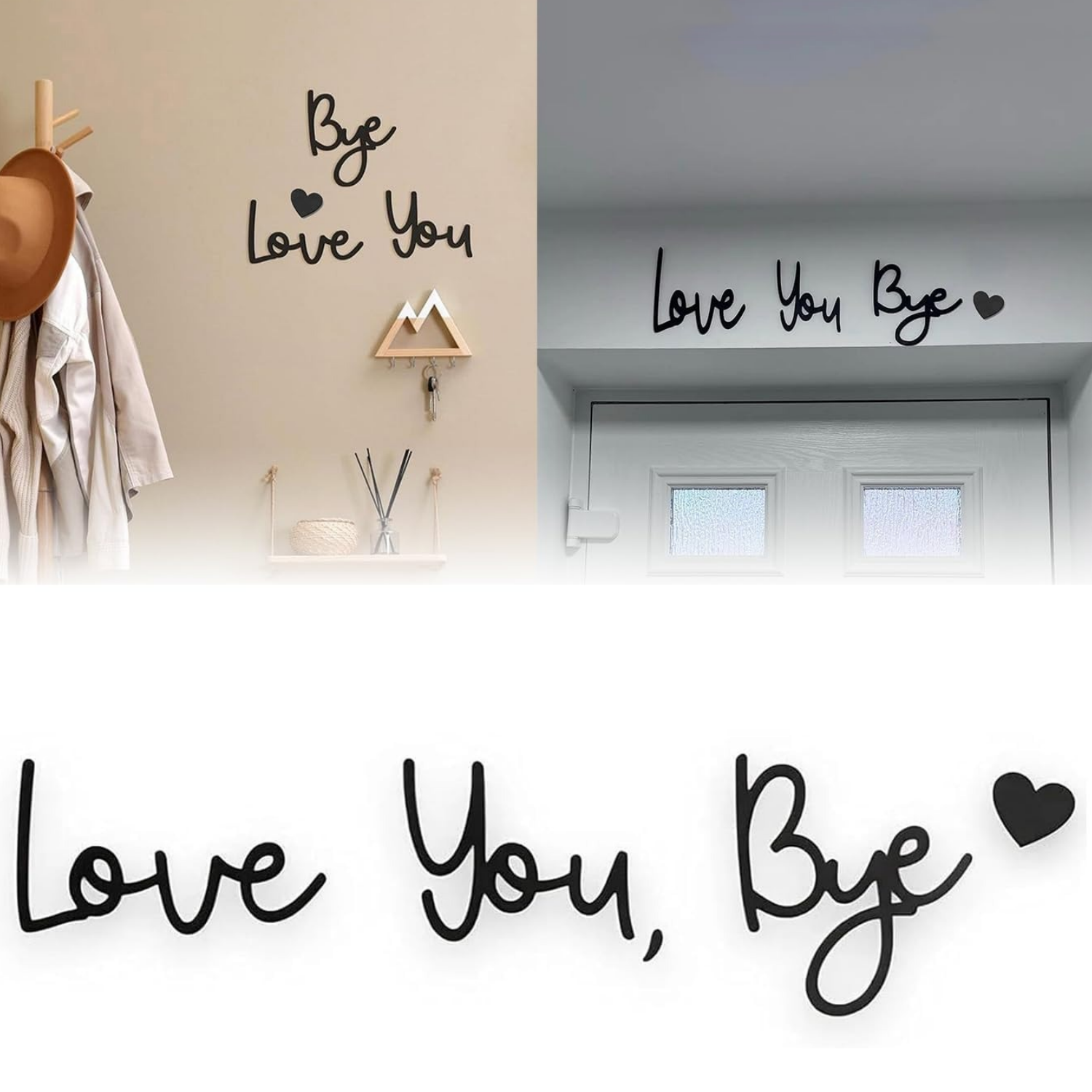 Love You Bye Sign Boven Deur Topper Decoratie Muurkunst Houten Script Decor voor Deur Thuis Valentijnsdag Bruiloft Thanksgiving Cadeau