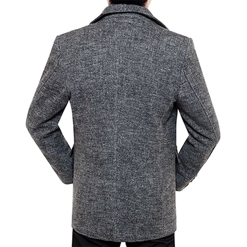 Youthup winter heren lange wollen jas enkelrijs slim effen jassen overjassen topjas heren fitnessjas streetwear