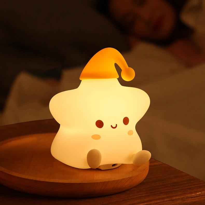 Luz nocturna, lámpara de silicona con forma de Animal, recargable por USB, luz suave y cálida, decoración de cabecera de habitación: Azul oscuro