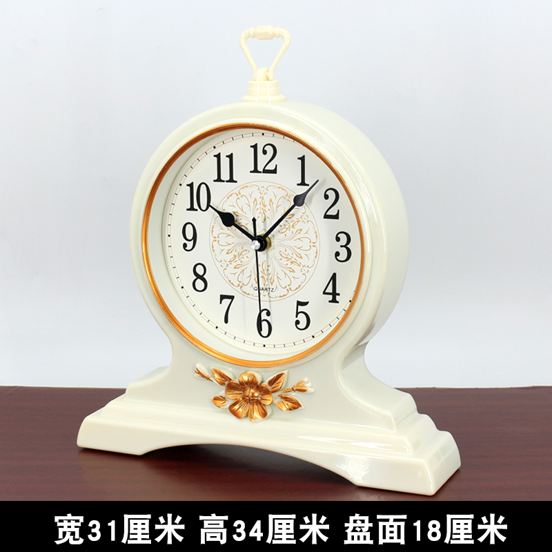 Large Desk Clock Silent Watch Retro Living Room Antique Table Clock Bedroom Decorative Items for Home Unique 50: Style 7