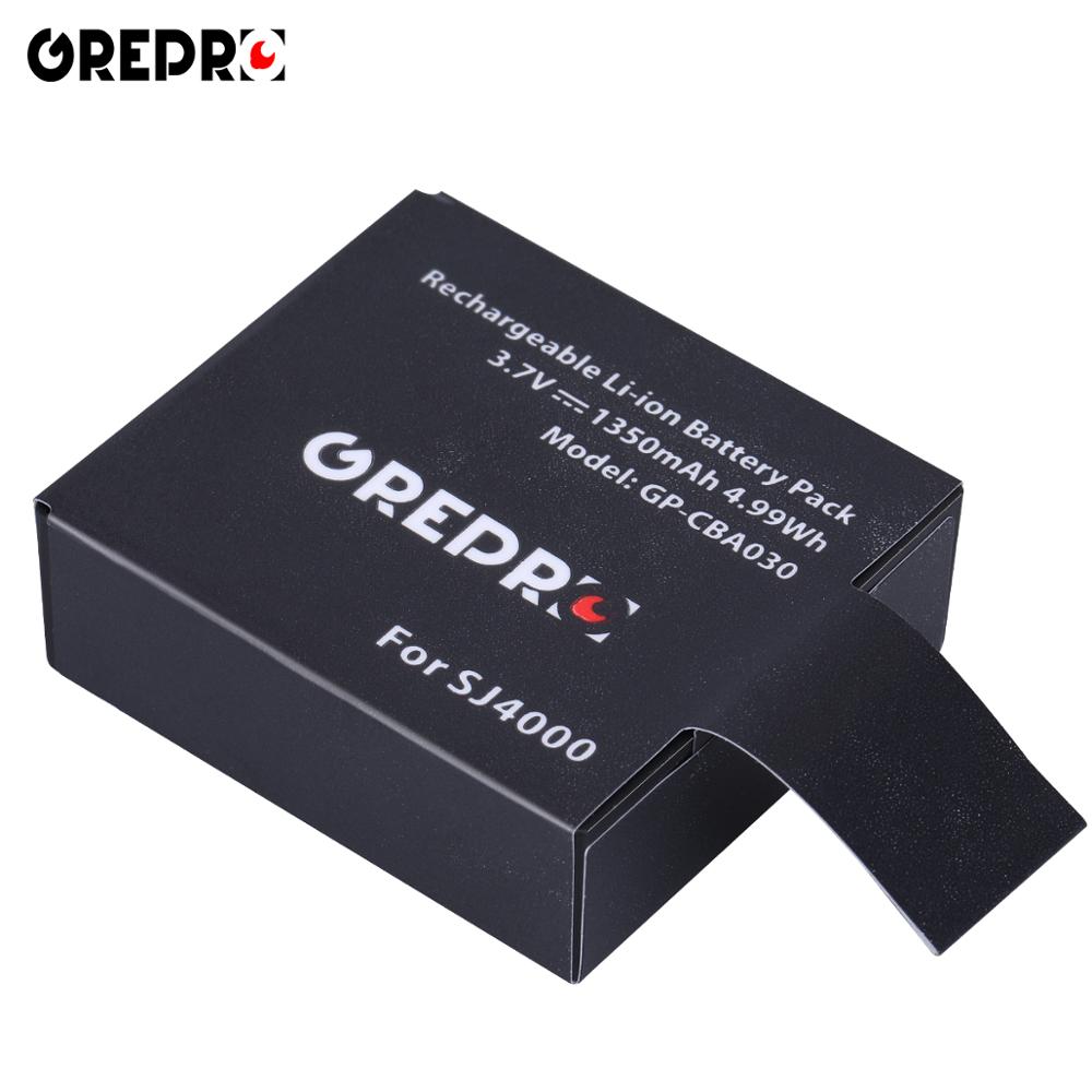 2 Pièces 1350mAh PG1050 SJ4000 PG900 batterie + LCD Double chargeur pour SJCAM SJ5000 SJ6000 SJ8000 M10 EKEN 4K H8 H9 GIT-LB101 GIT BA: 1Pc