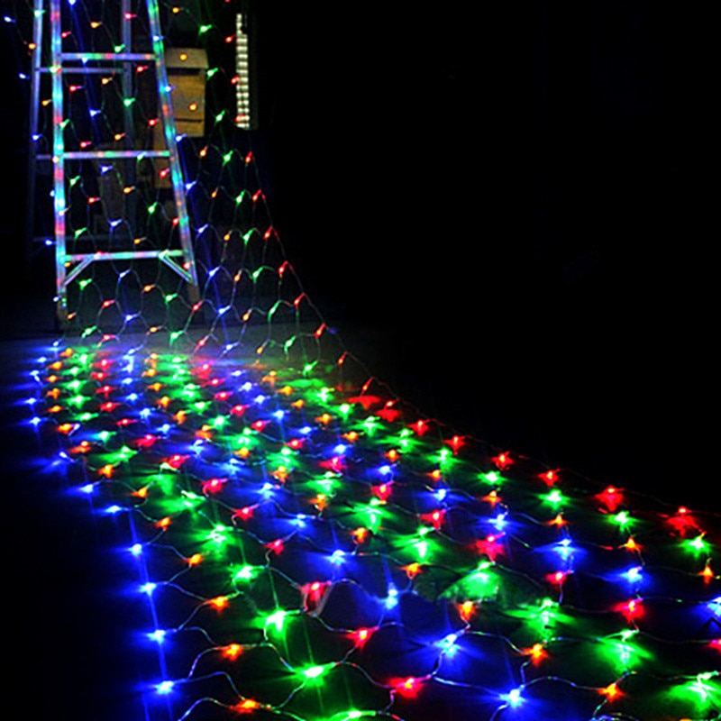 3x2 m 1.5 m X 1.5 m Kerst Slingers LED String Christmas Netto-verlichting Xmas Party Fairy Tuin bruiloft Decoratie Gordijn Lichten