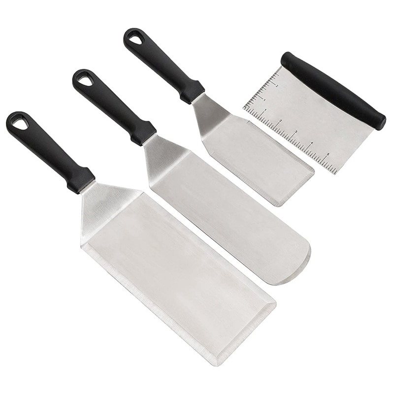 Metalen Spatel Bakplaat Accessoires Set-Platte Spatel Pancake Flipper Hamburger Turner-Bbq Bakplaat Accessoires Kit: Default Title
