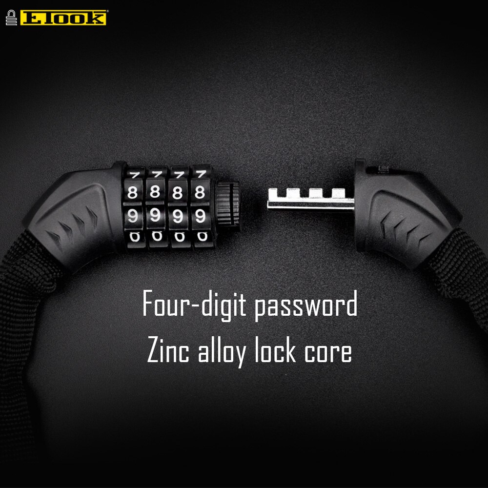 Etook Chain lock Lock Scooter Bike Mini Short 45CM Cafe Lock Portable Password Digital Chain For Road Bike MTB ET355-S