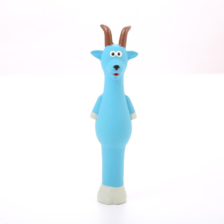 Hundegummi legetøj naturligt blødt gummi seigt slidstærkt hunde latex legetøj med squeaker hundelegetøj til små hunde: Blå