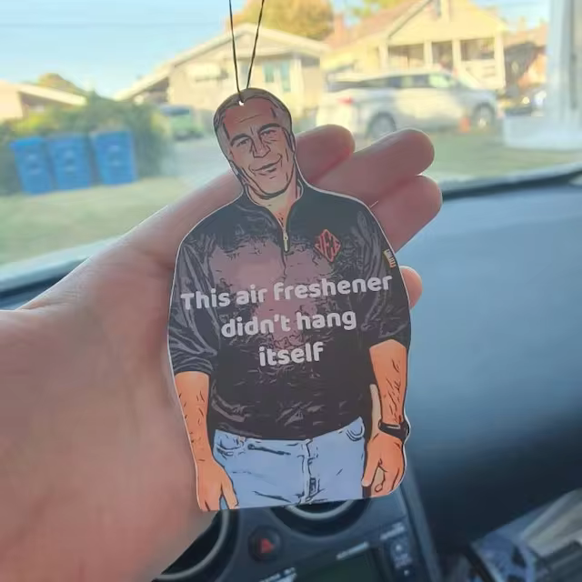 Jeffrey Epstein Car air freshener Sick humor black rearview mirror accessories