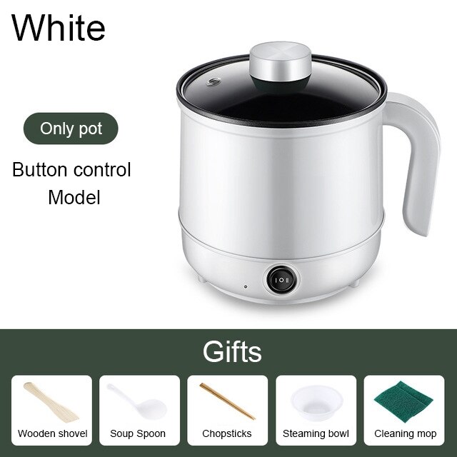 Household MultiCooker Electric Skillet Stainless Steel Rice Cooker Hotpot Noodles Soup Pot Eggs Food Steamer Heating Pan: 2 / US