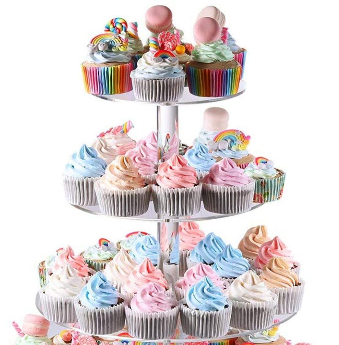 3/4/5/6 Tier Acrylic Wedding Cake Stand Crystal Cup Cake Display Shelf Cupcake Holder Plate Birthday Party Decoration Stands