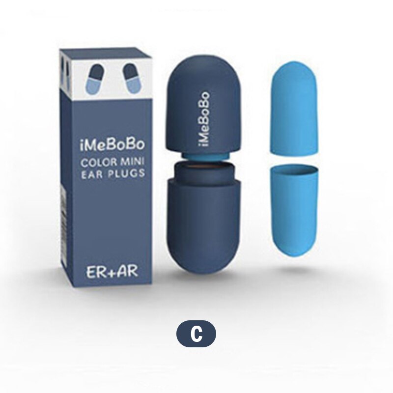 Tapones para los oídos de espuma viscoelástica, cápsula súper insonorizada para dormir, artefacto antirronquidos para dormitorio, caja de pastillas antirruido, 1 par: C