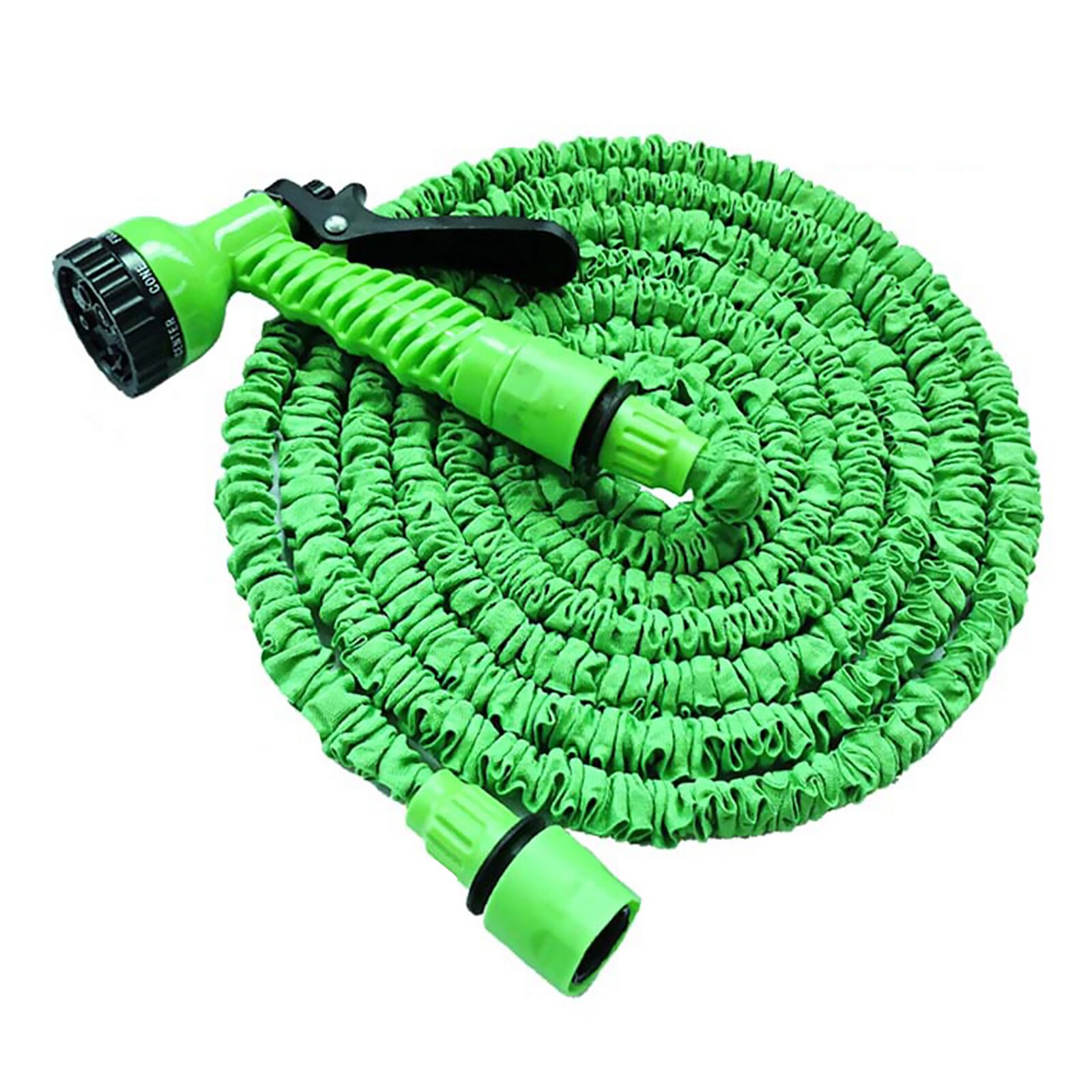 Expandable Garden Hose Kit 25FT/50FT/75FT/100FT 7 Function Spray Nozzle Sprayer High Pressure Flexible Watering Pipe: 50FT / Green