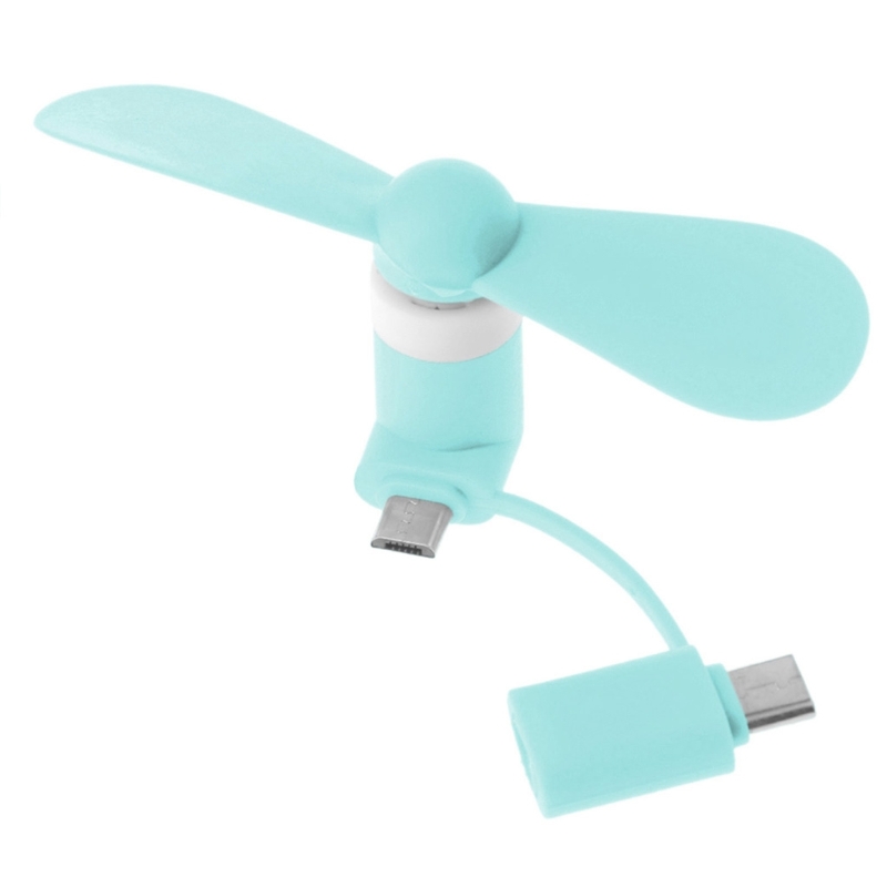 Mini Cute USB Fan Cooler Type C Removable USB-C Gadgets Low Power for Mobile Power Phone PC Laptop Cooler: green